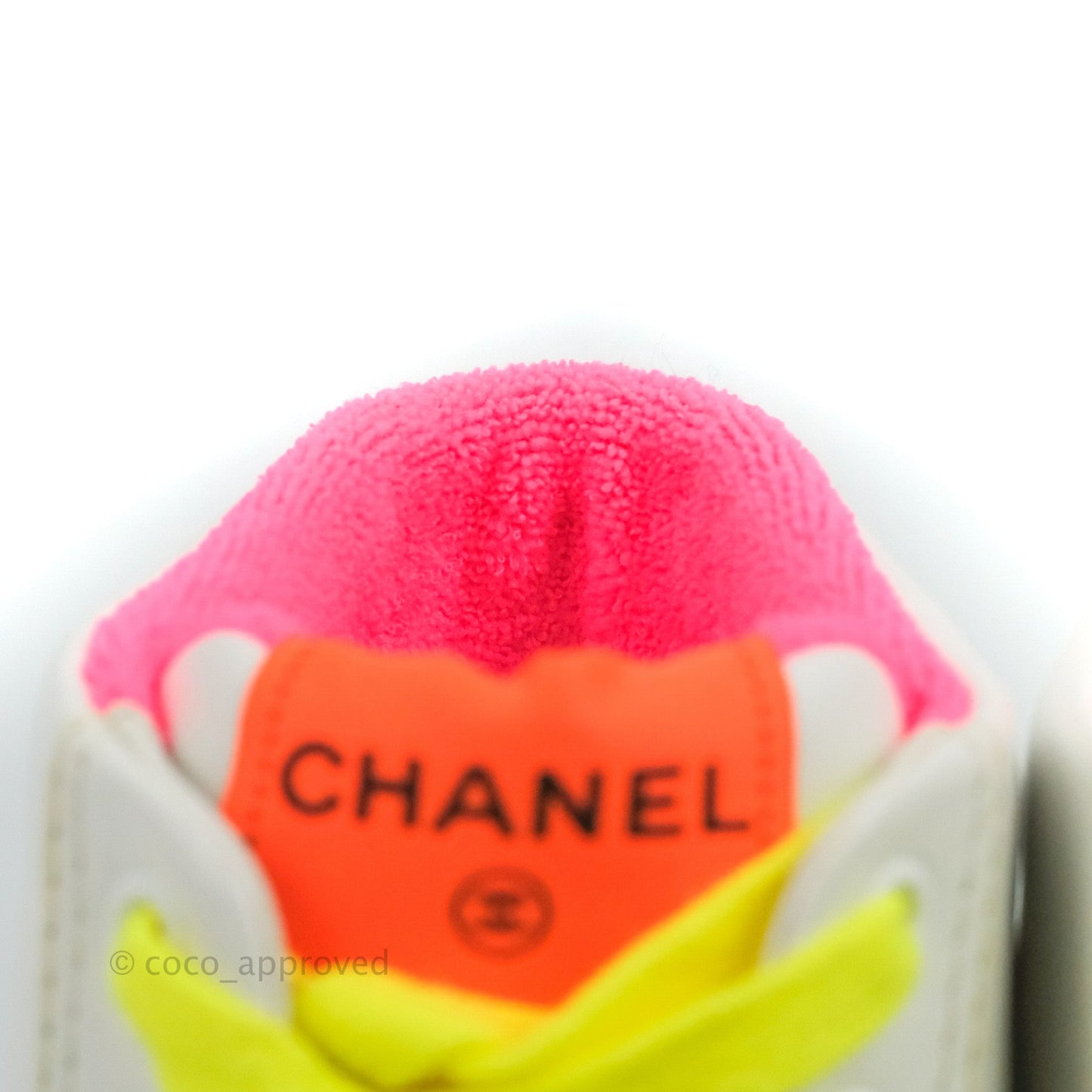 Chanel Calfskin Sneakers White Multicolor Size 38.5