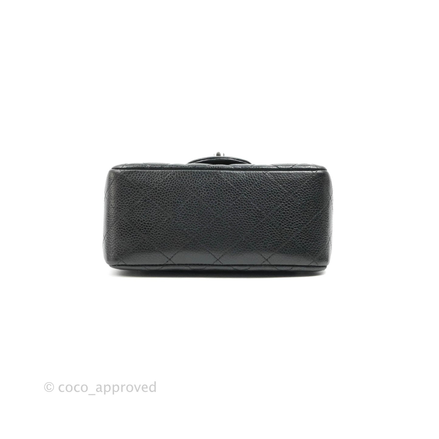 Chanel Mini Square Black Caviar Ruthenium Hardware