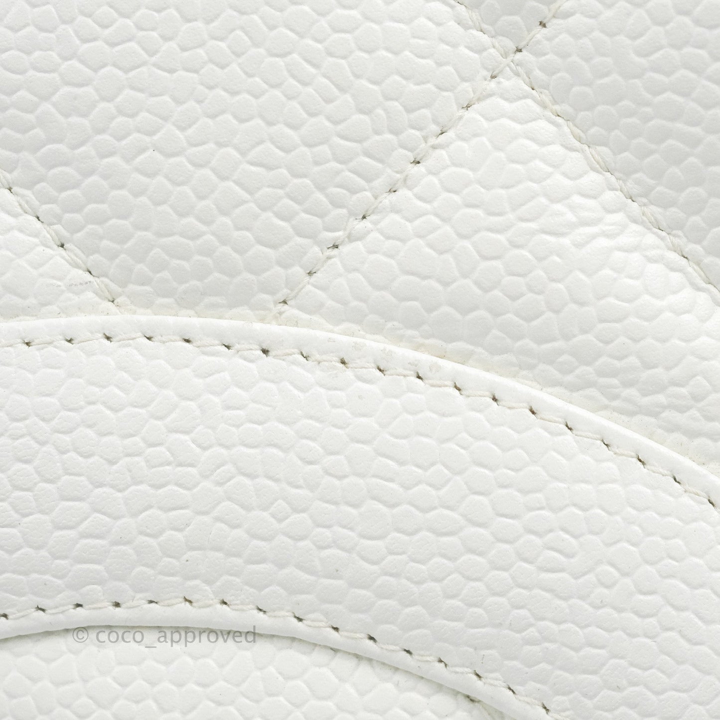 Chanel Vintage Medallion CC White Caviar Tote Bag Gold Hardware