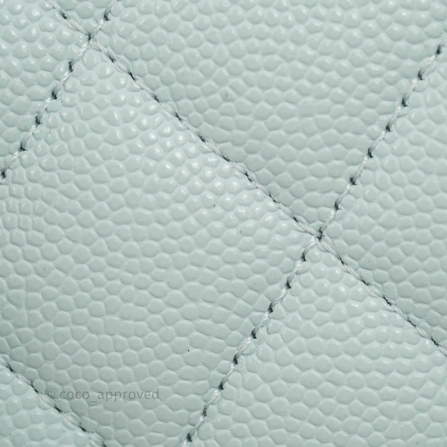 Chanel Quilted Classic M/L Medium Flap Light Blue Caviar Silver Hardware
