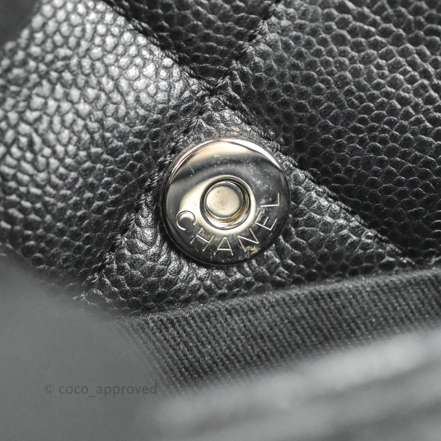 Chanel Quilted Caviar Leather Timeless CC Soft Shopping Tote Bag Black