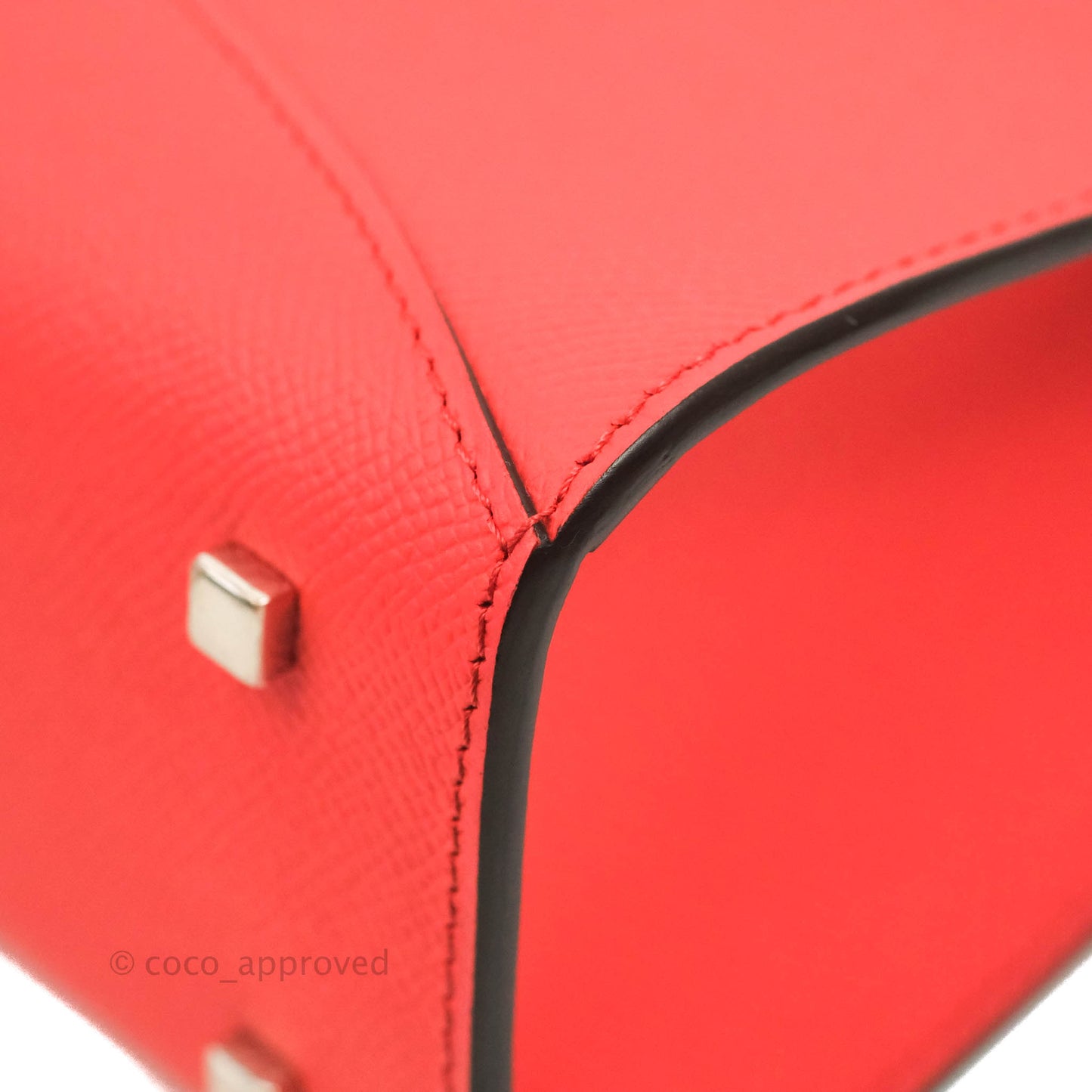 Moynat Gabrielle PM Bag Red Calfskin Silver Hardware