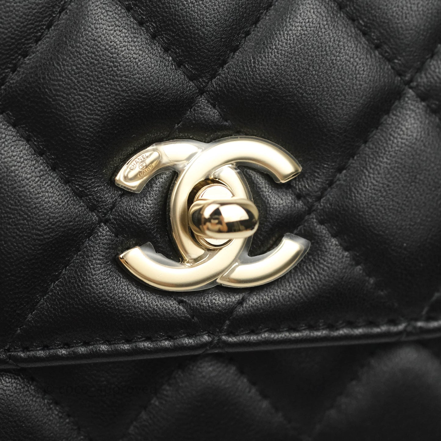 Chanel Mini Quilted Trendy CC Clutch With Chain Black Lambskin Gold Hardware