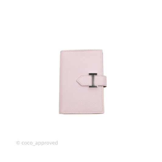 Hermes Bearn Card Holder Epsom Mauve Pale Palladium Hardware