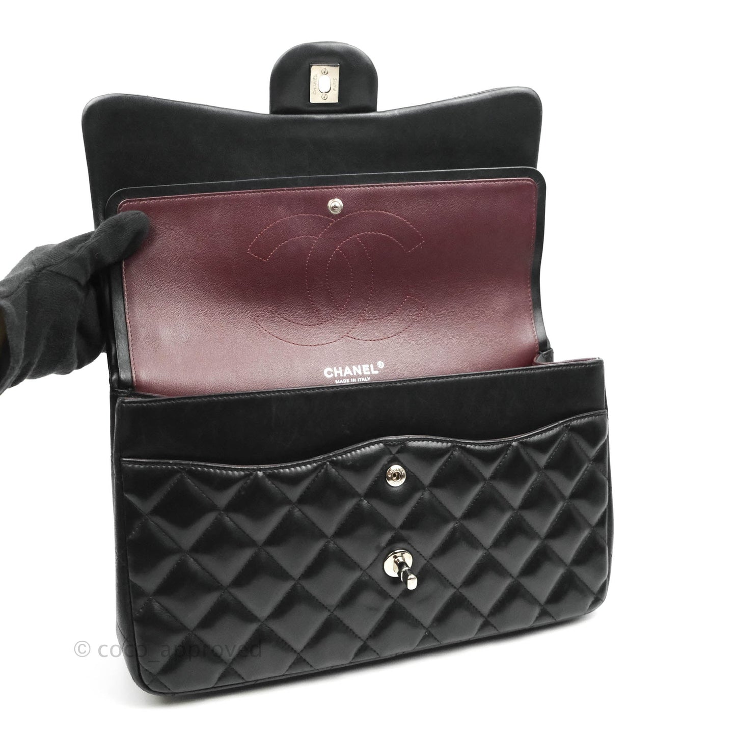 Chanel Jumbo Double Flap Black Lambskin Silver Hardware⁣⁣