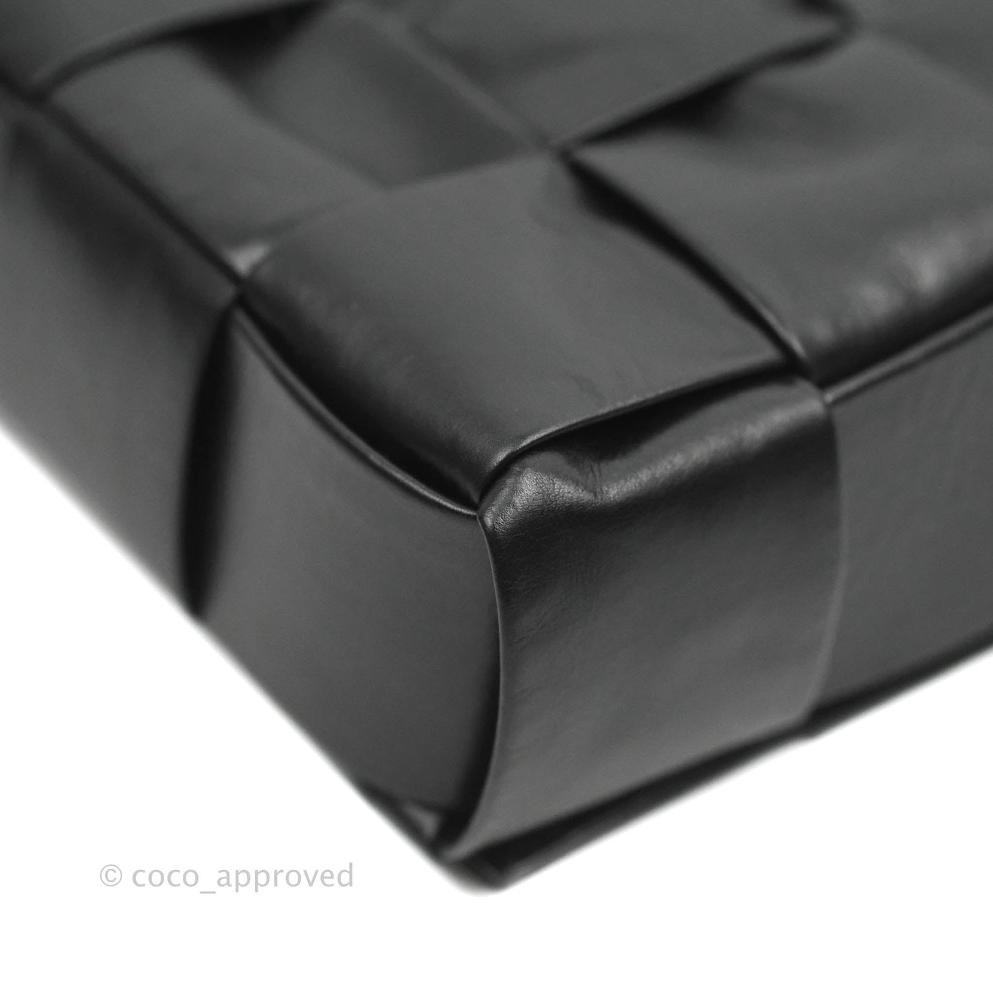 Bottega Veneta Intrecciato Paper Cassette Calfskin Bag Black Silver Hardware