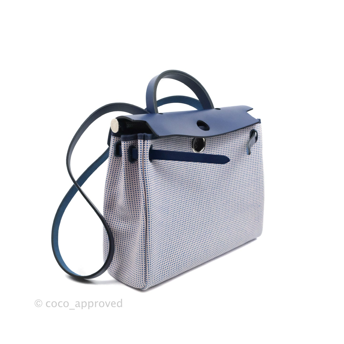 Hermès Herbag Retourne Zip 31 Quadrille Viking Ecru Mauve Bleu Bill/ Saphir Palladium Hardware