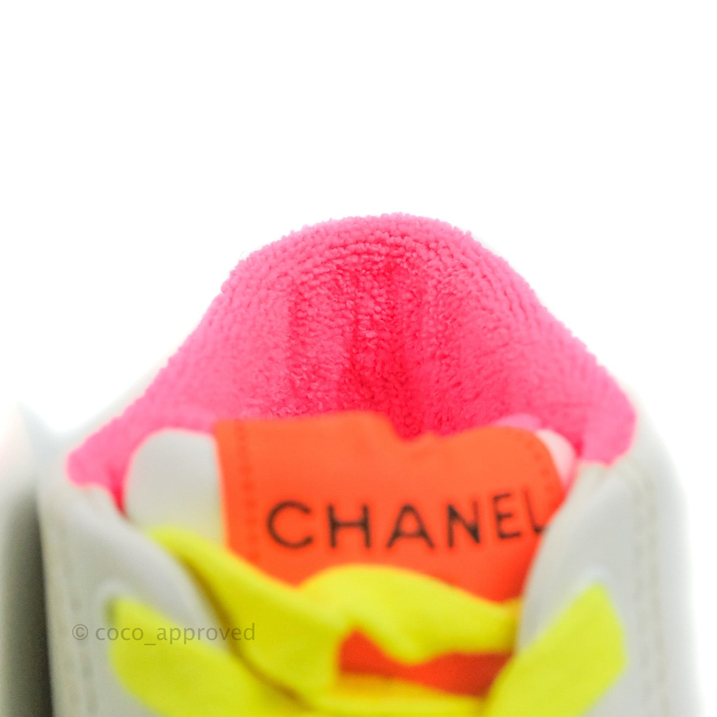 Chanel Calfskin Sneakers White Multicolor Size 38.5
