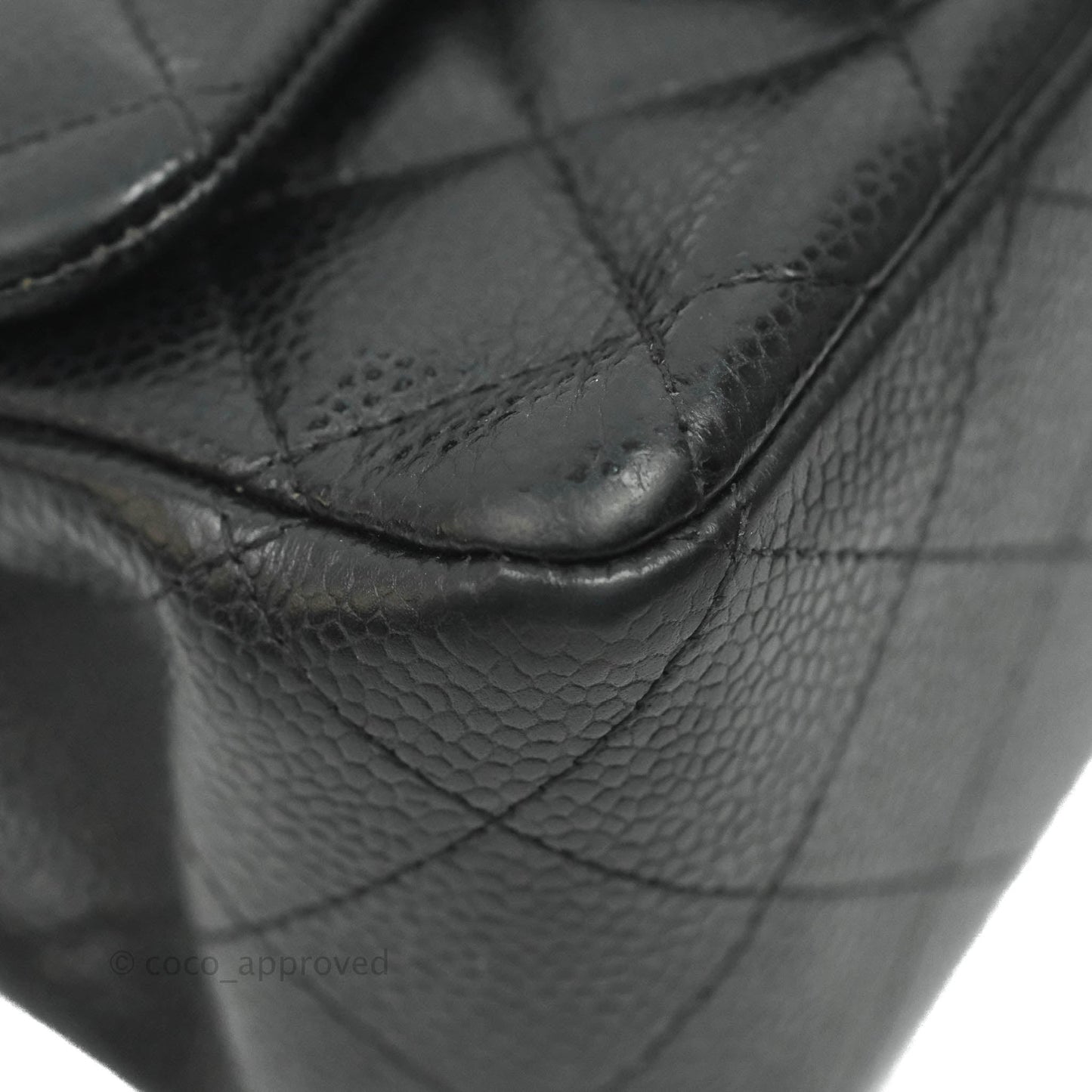 Chanel Mini Square Black Caviar Ruthenium Hardware