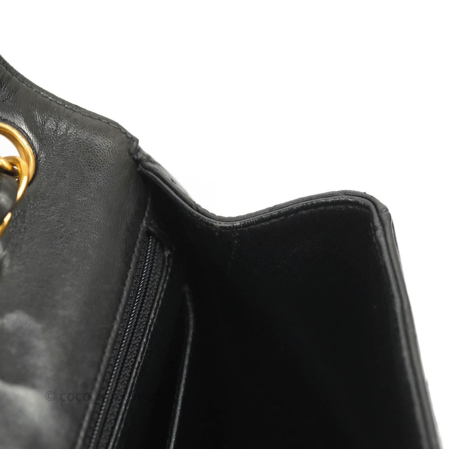 Chanel Vintage Jumbo Single Flap Black Lambskin 24K Gold Hardware