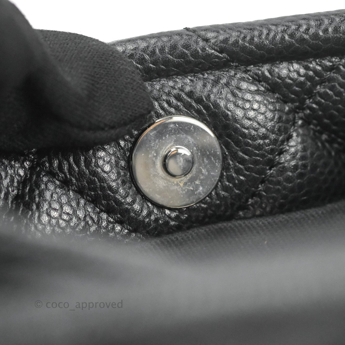 Chanel Quilted Caviar Leather Timeless CC Soft Shopping Tote Bag Black