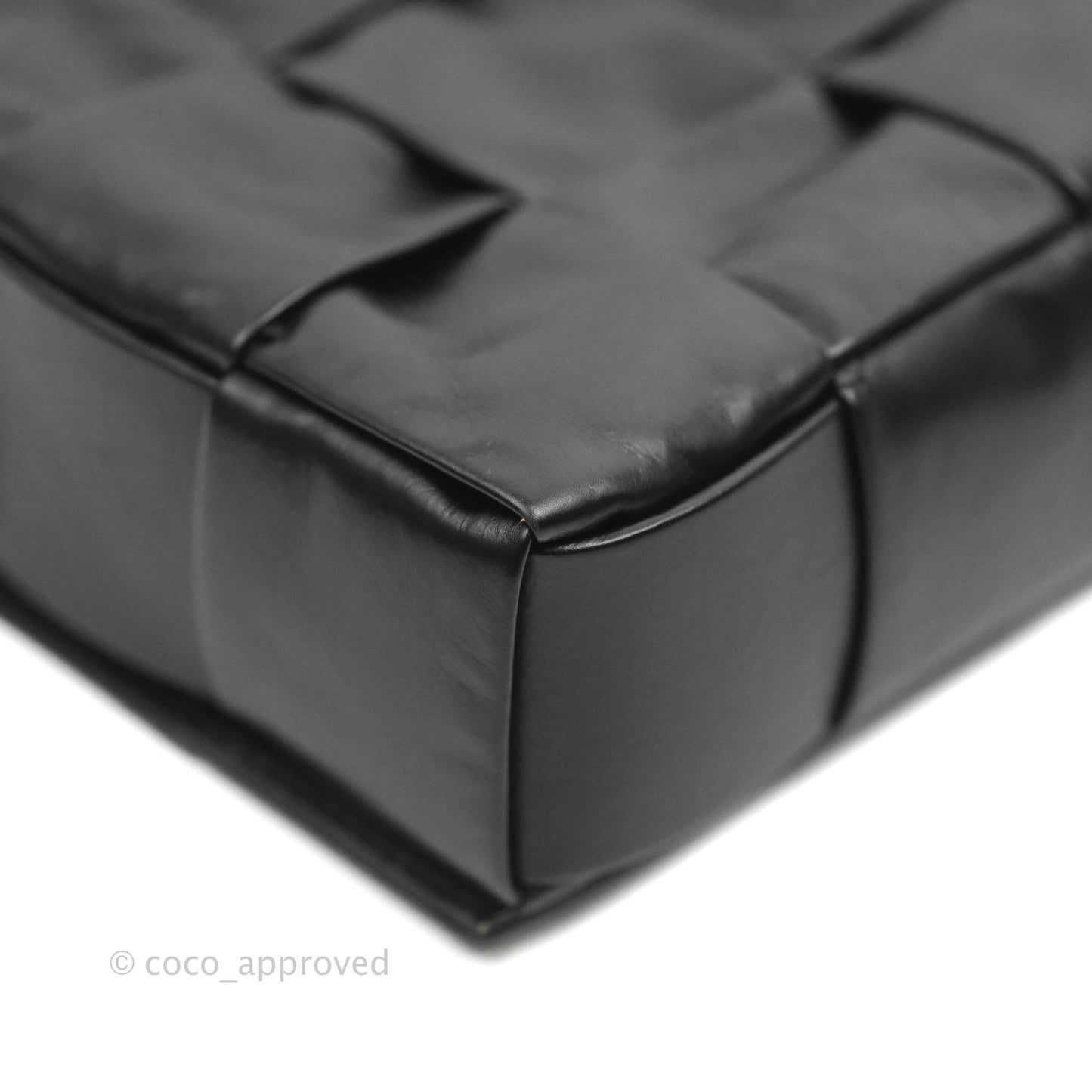 Bottega Veneta Intrecciato Paper Cassette Calfskin Bag Black Silver Hardware