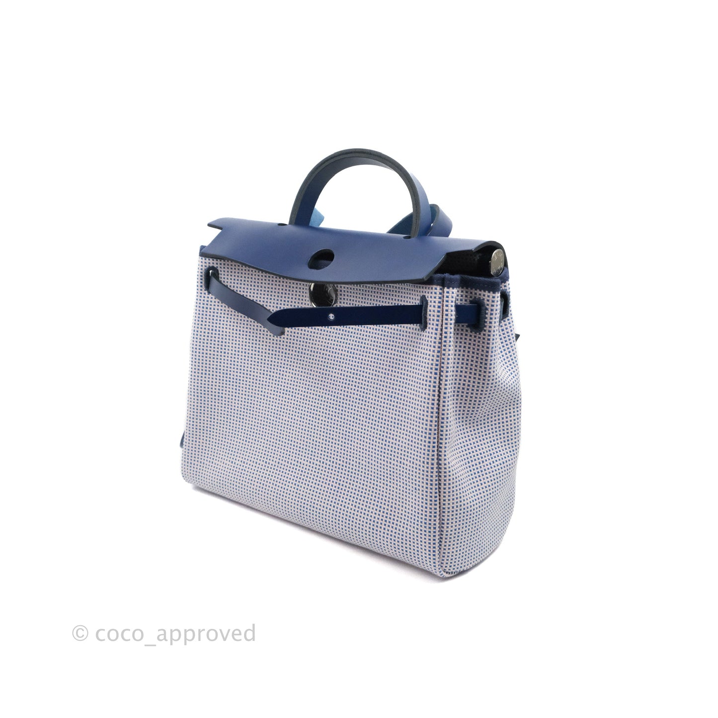 Hermès Herbag Retourne Zip 31 Quadrille Viking Ecru Mauve Bleu Bill/ Saphir Palladium Hardware