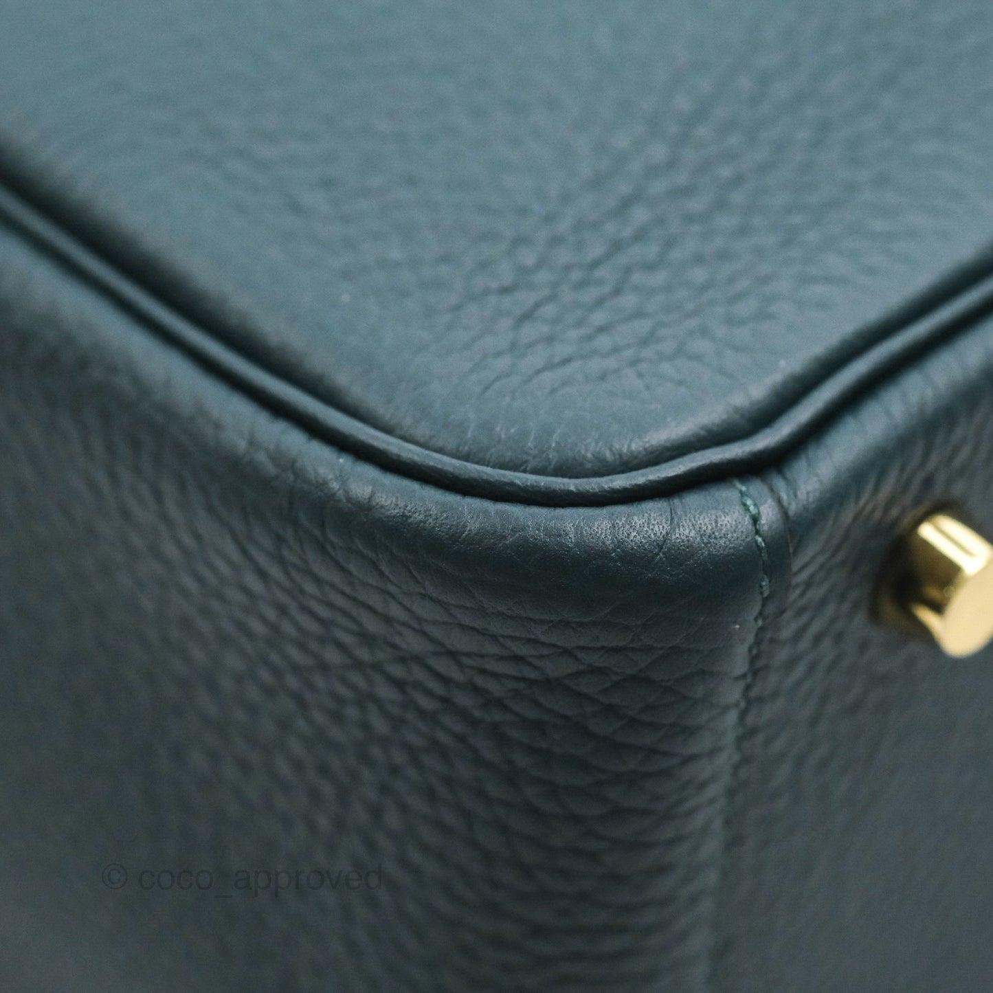 Hermès Lindy 26 Vert Cypress Clemence Gold Hardware