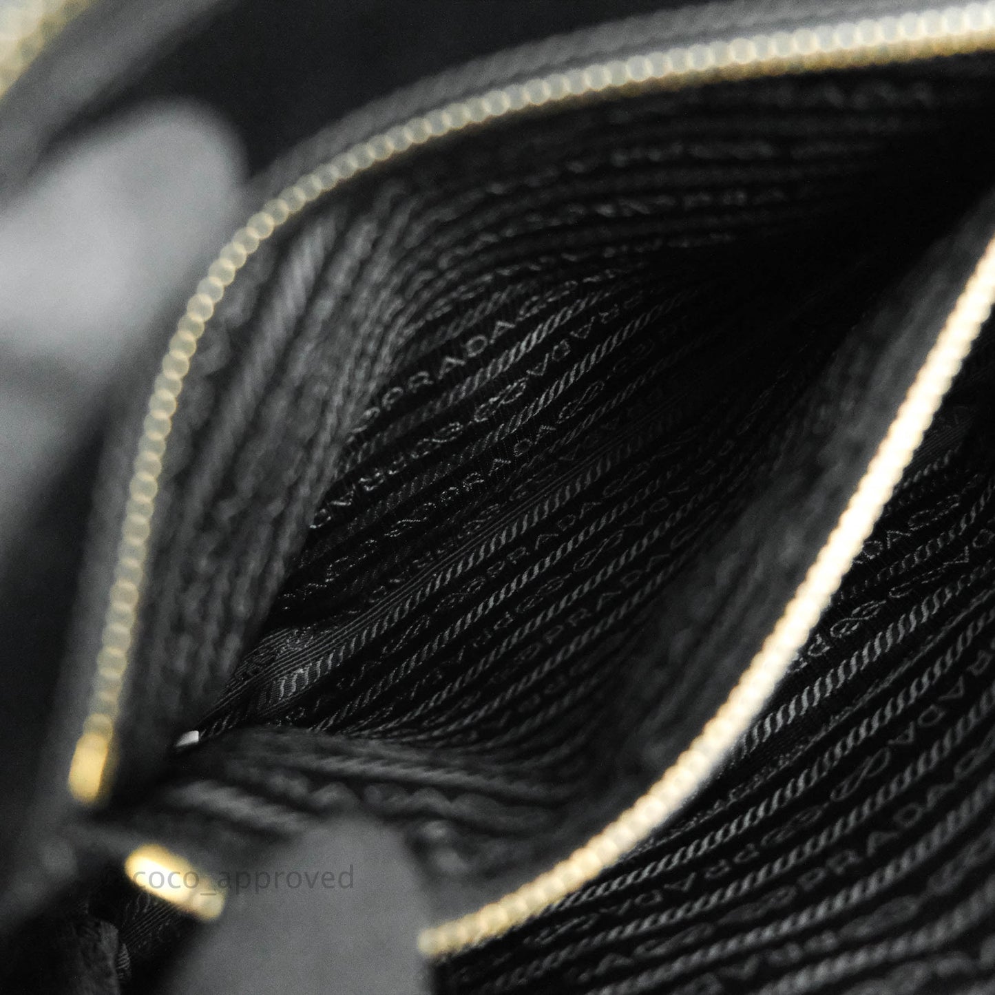 Prada Galleria Double Lux Black Saffiano Leather Zip Satchel