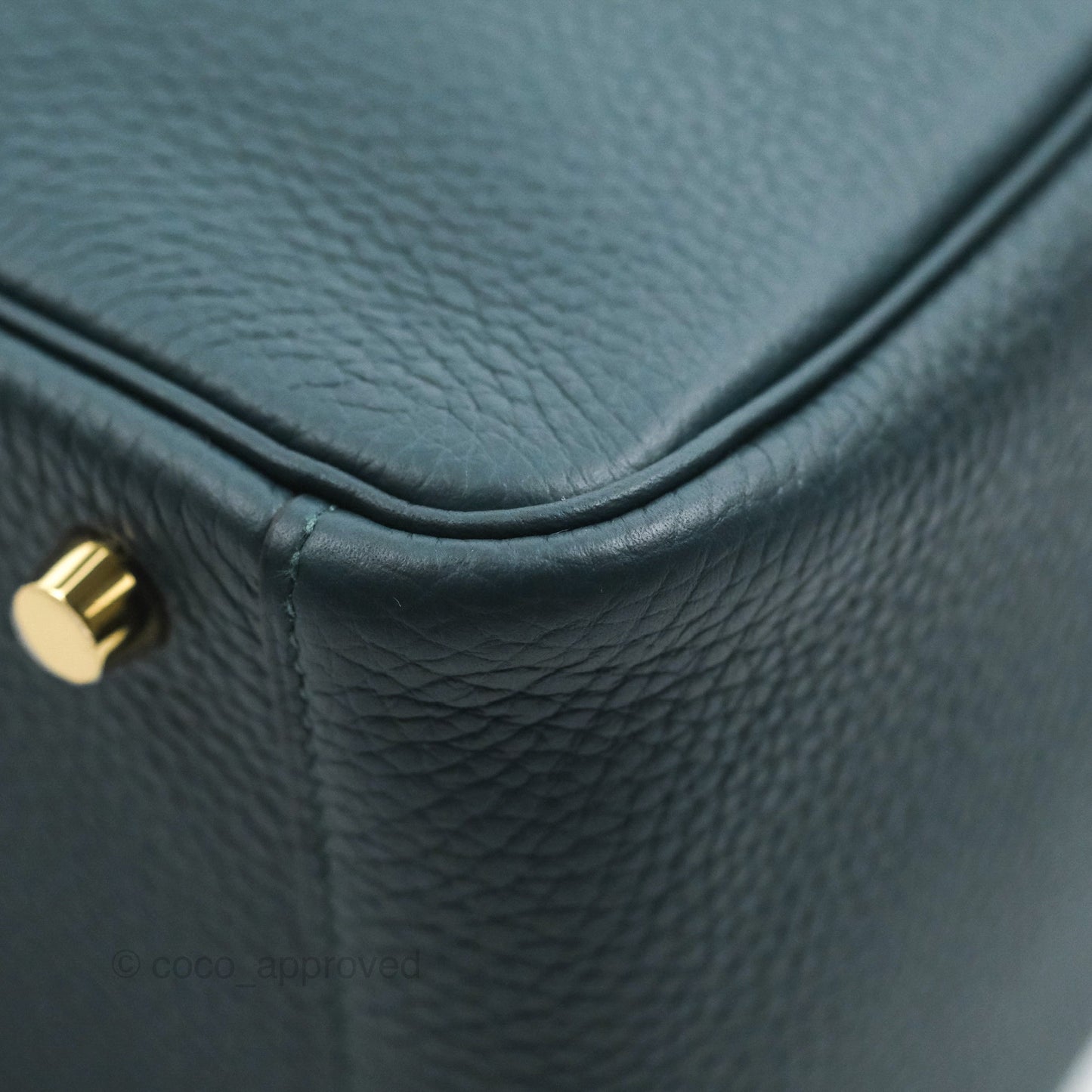 Hermès Lindy 26 Vert Cypress Clemence Gold Hardware