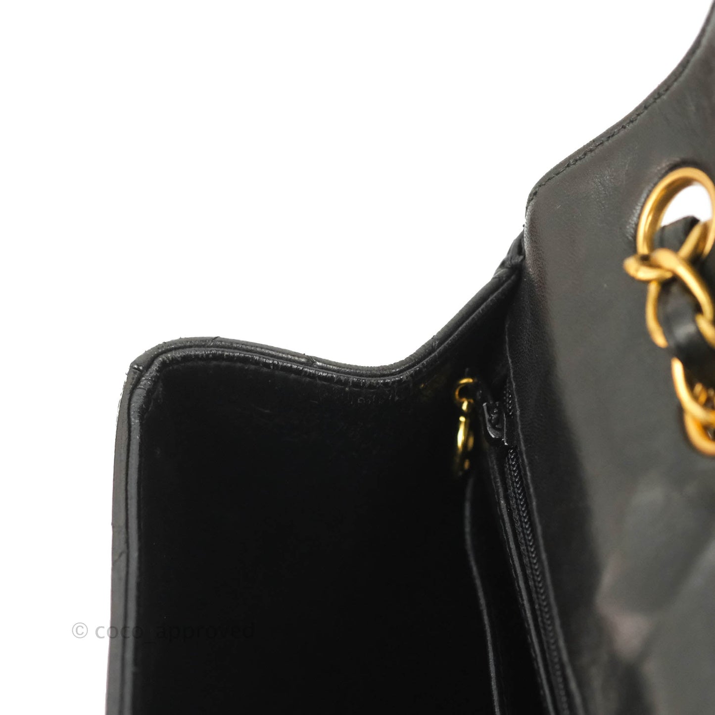 Chanel Vintage Jumbo Single Flap Black Lambskin 24K Gold Hardware