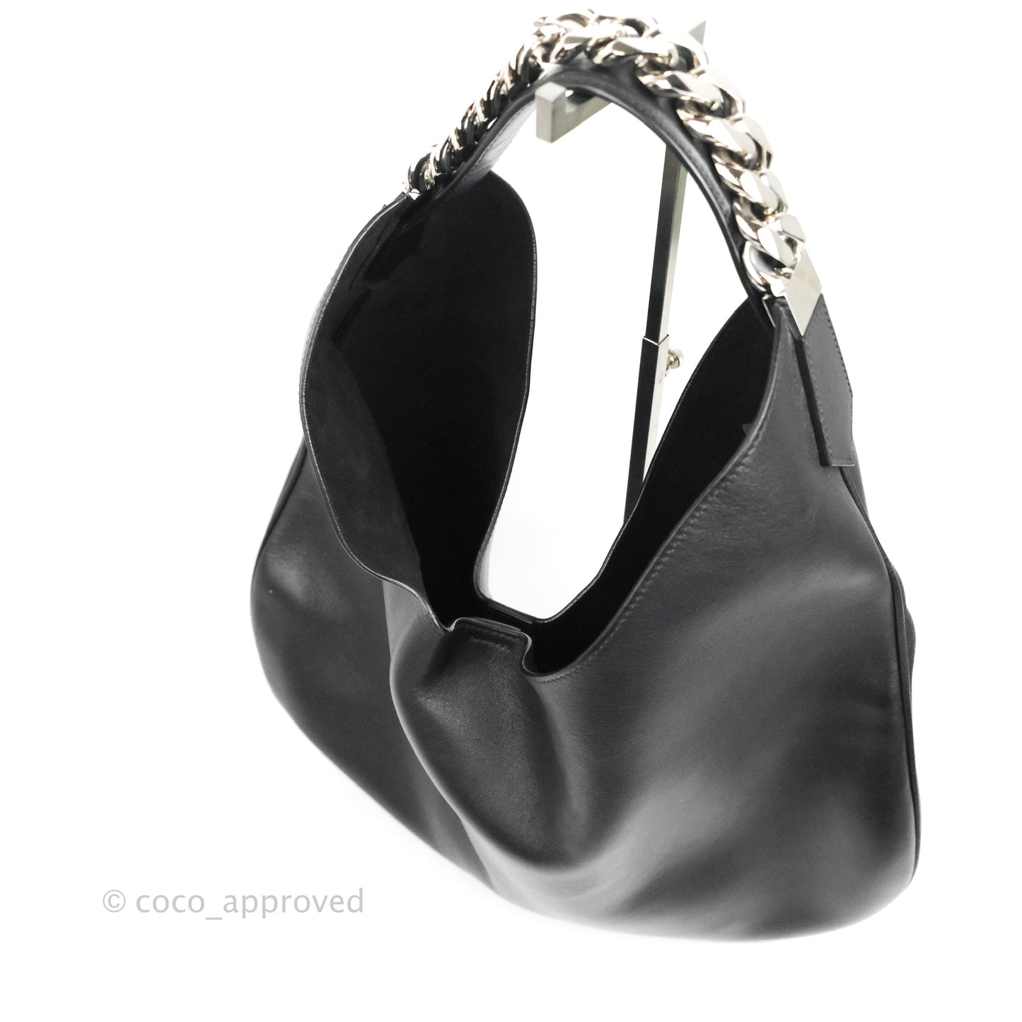 Givenchy Medium Infinity Hobo Bag Black Calfskin Silver Hardware