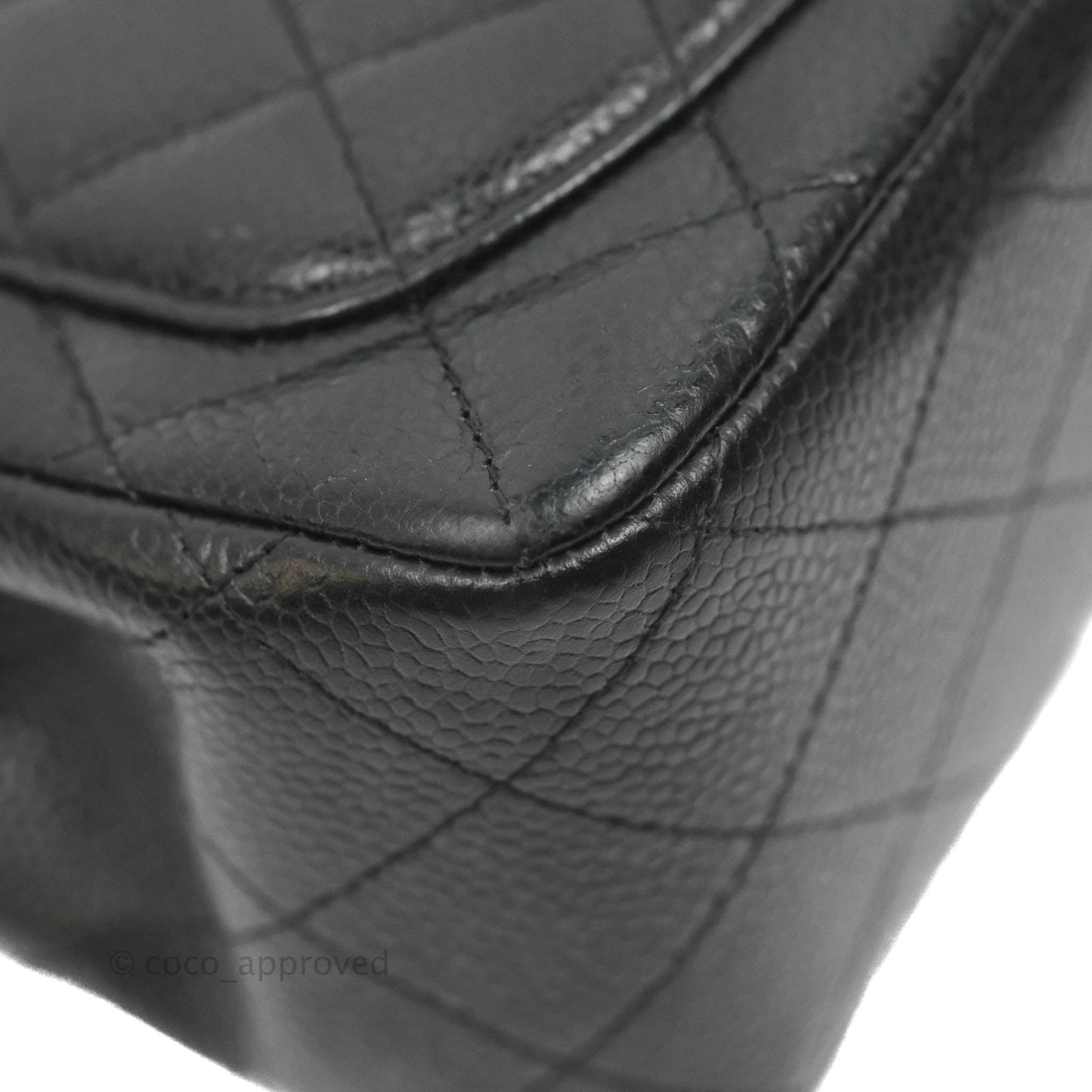 Chanel Mini Square Black Caviar Ruthenium Hardware