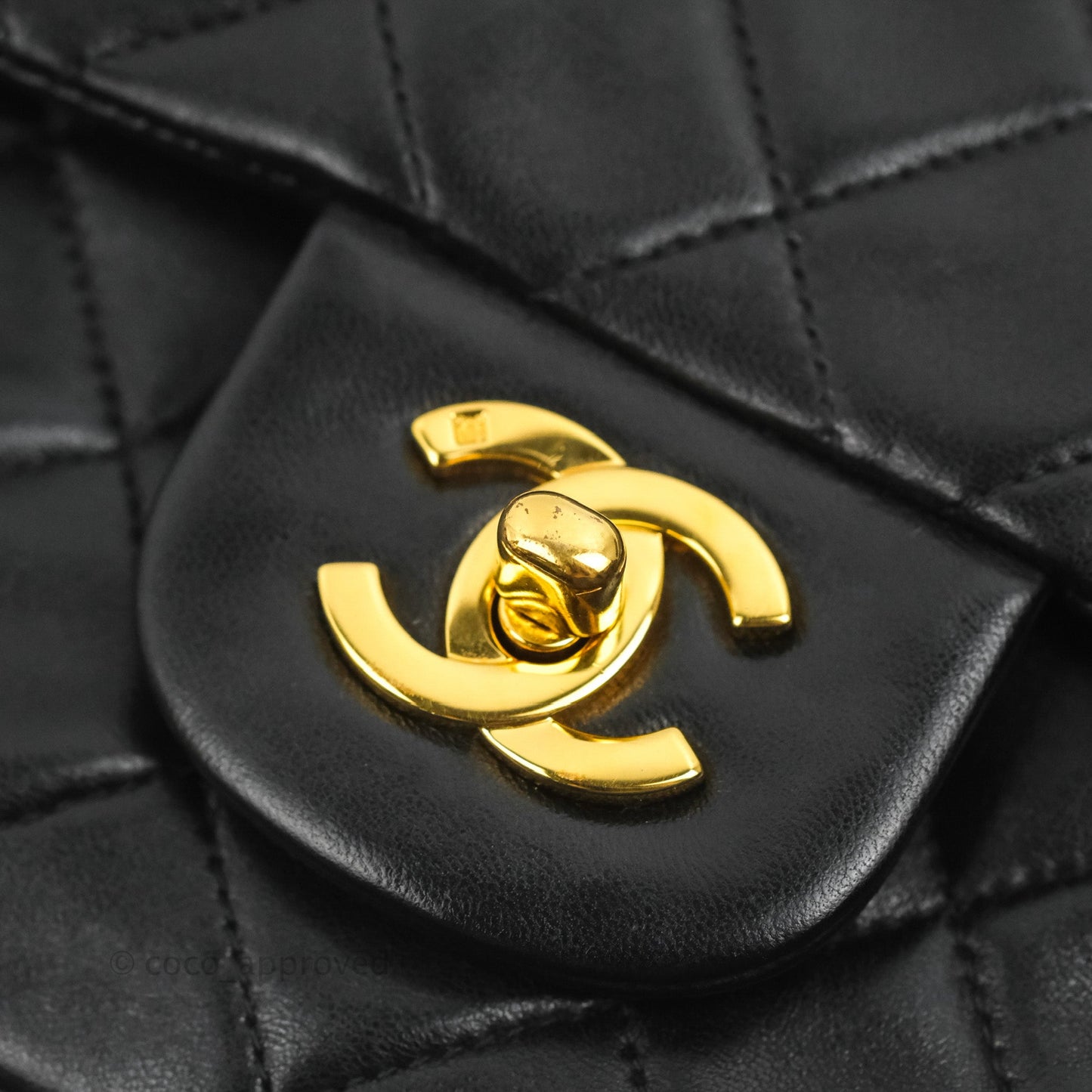 Chanel Classic Vintage Small S/M Flap Black Lambskin 24K Gold Hardware
