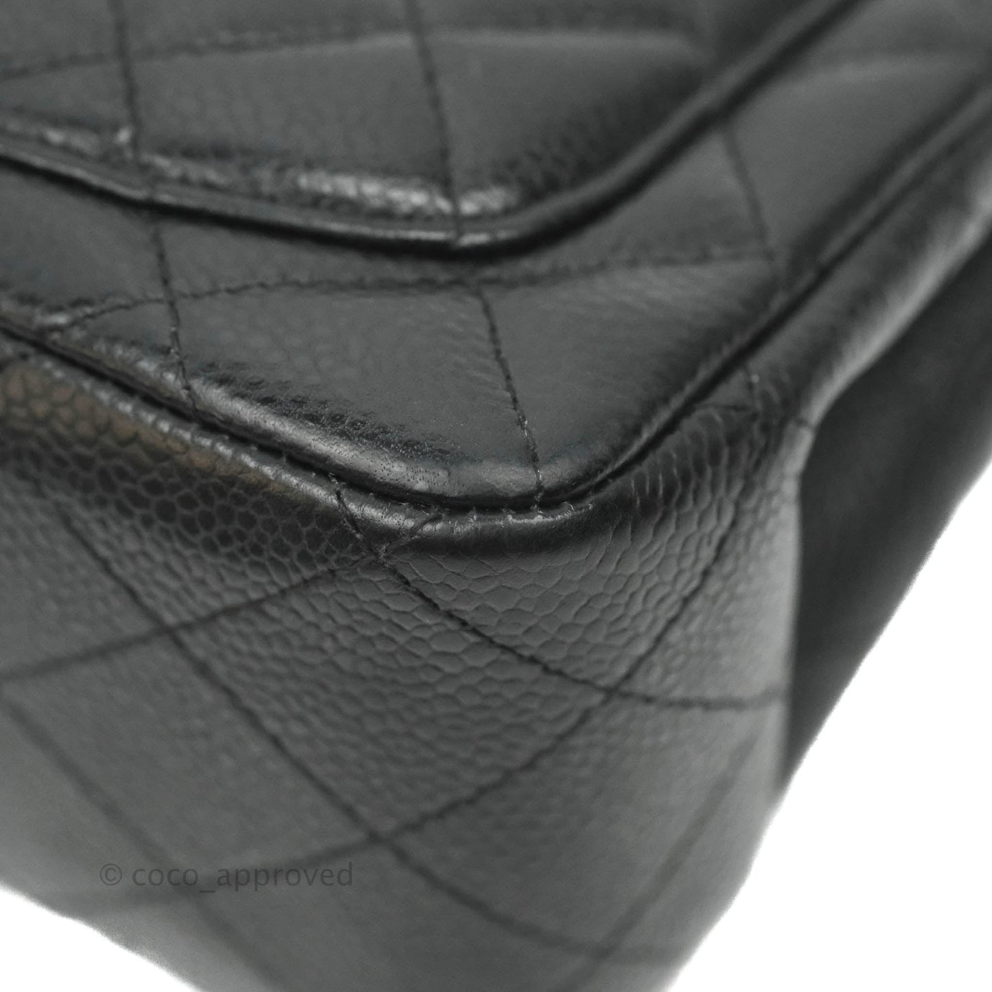 Chanel Mini Square Black Caviar Ruthenium Hardware