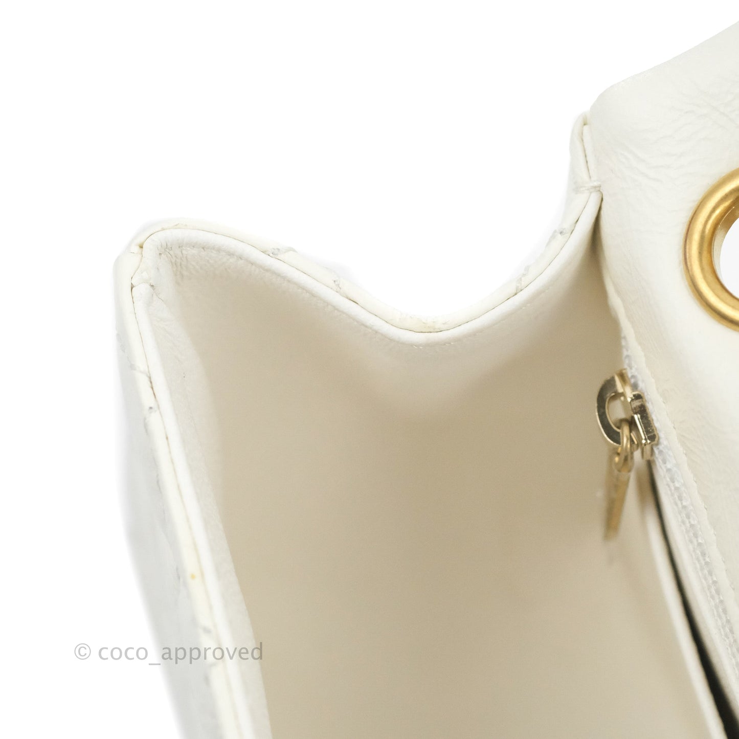 Chanel Mini Reissue 224 White Aged Calfskin Aged Gold Hardware