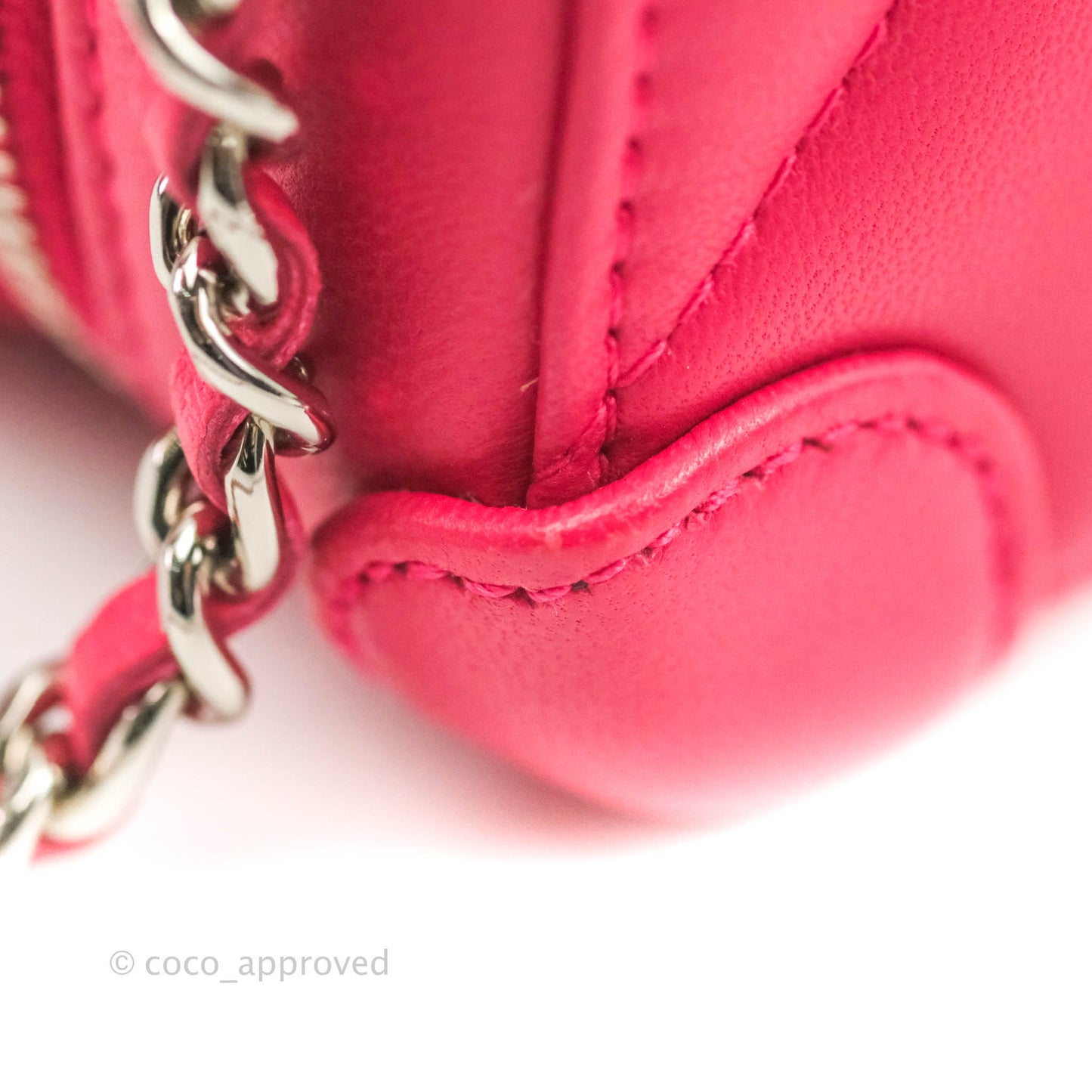 Chanel Mini Quilted Camera Case Pink Lambskin Silver Hardware