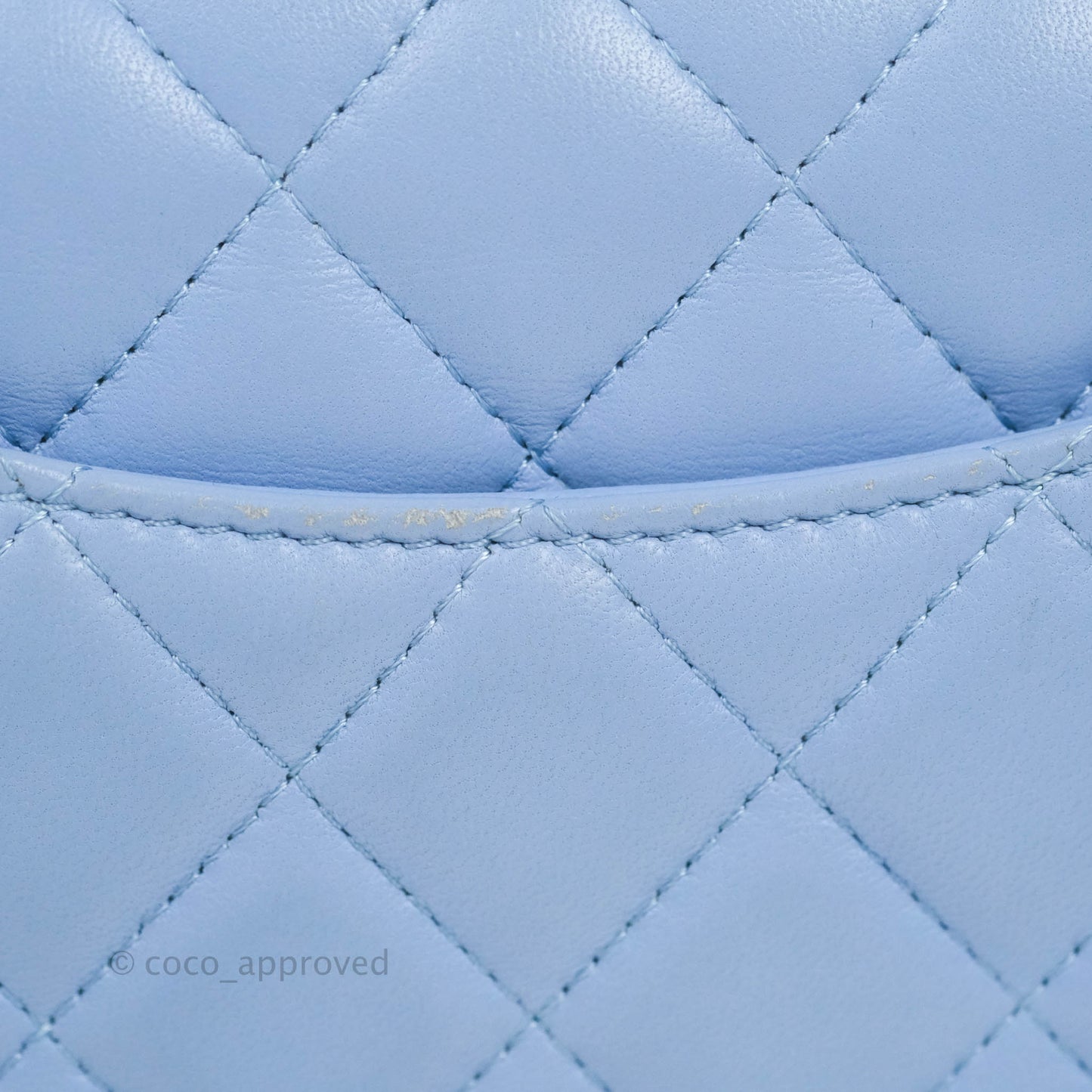Chanel Quilted Mini Rectangular Flap Light Blue Lambskin Gold Hardware