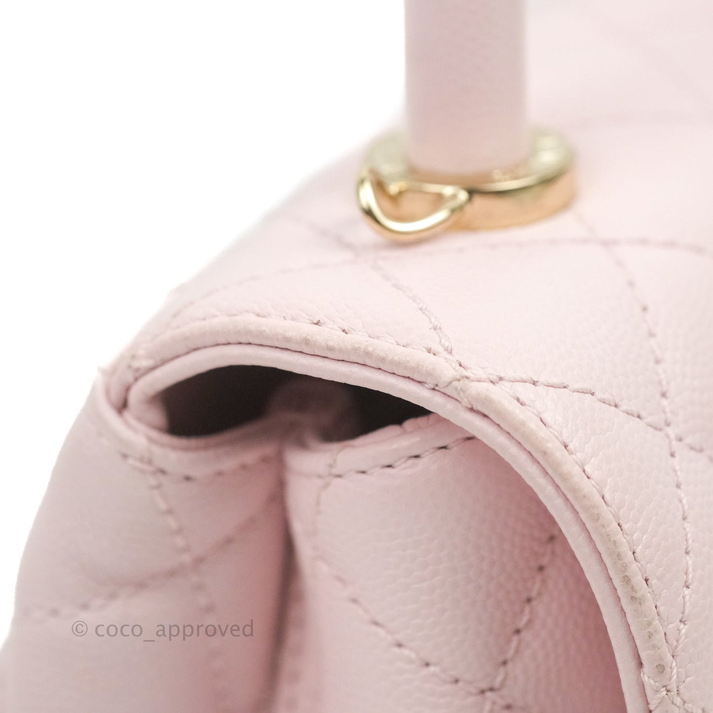 Chanel Mini Coco Handle Quilted Light Pink Caviar Gold Hardware