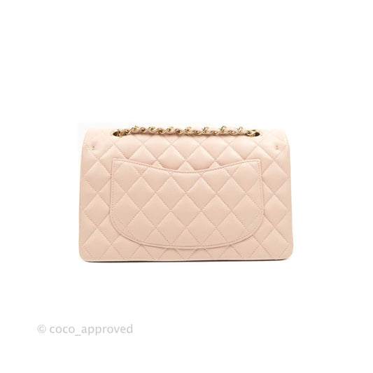 Chanel Small Classic Quilted Flap Rose Clair Pink Caviar Gold Hardware 21C