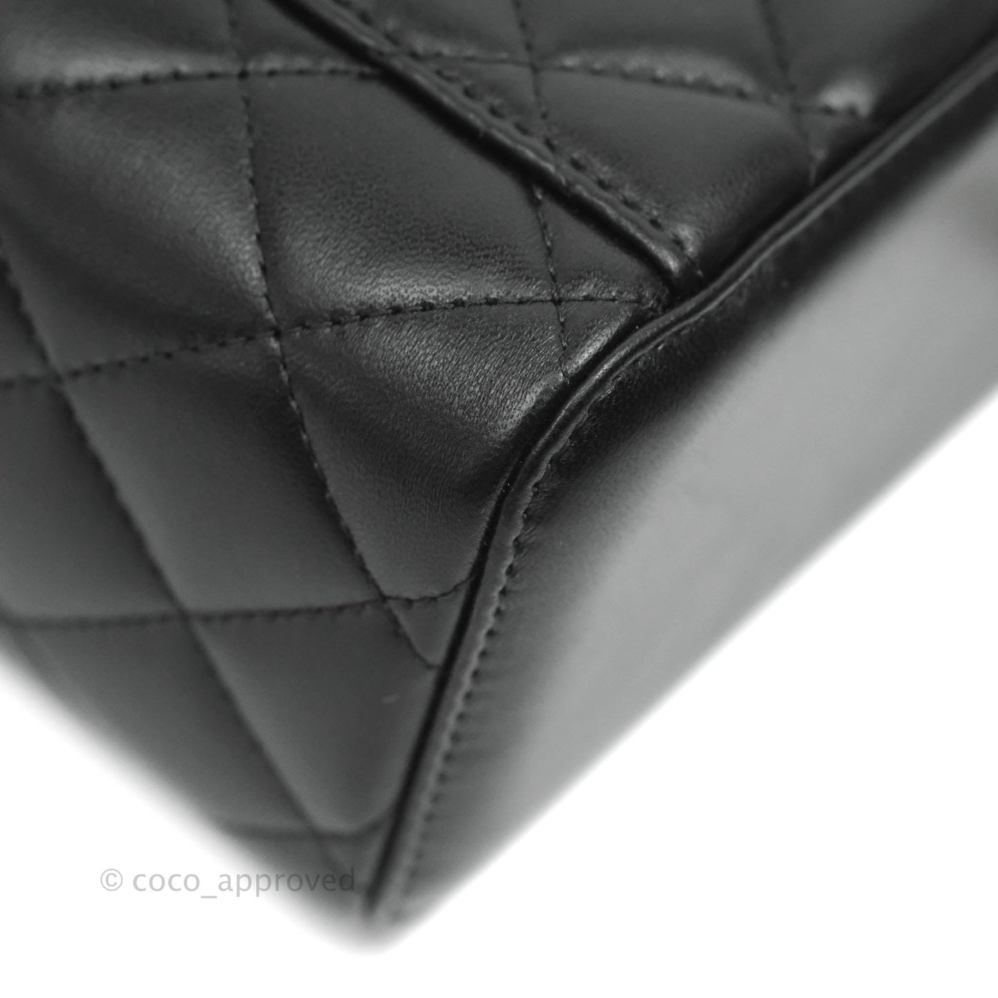 Chanel Vanity with Pearl Crush Chain in Black Lambskin Aged Gold Hardware