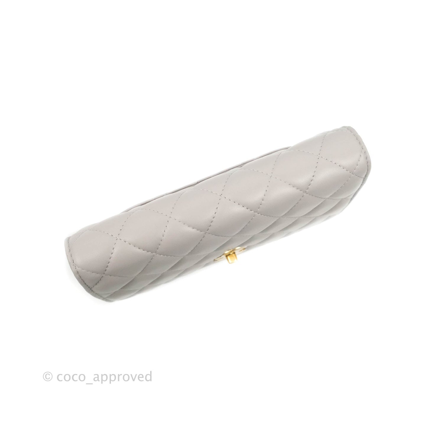 Chanel Quilted Pearl Crush Wallet on Chain WOC Grey Lambskin Aged Gold Hardware