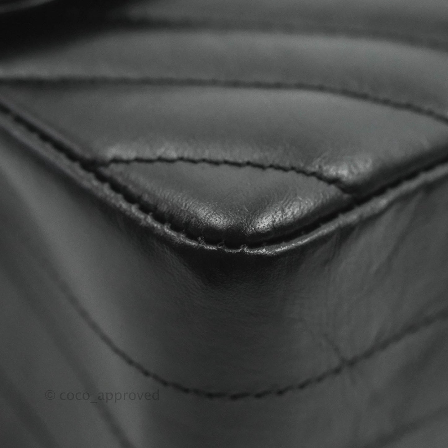 Chanel Mini Reissue 224 So Black Chevron Calfskin Black Hardware