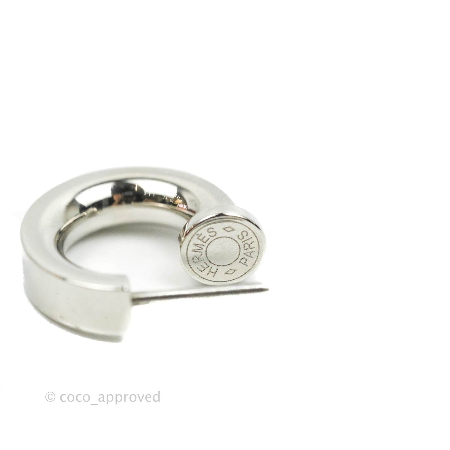 Hermès O'Kelly Earrings Pink Swift Palladium Hardware
