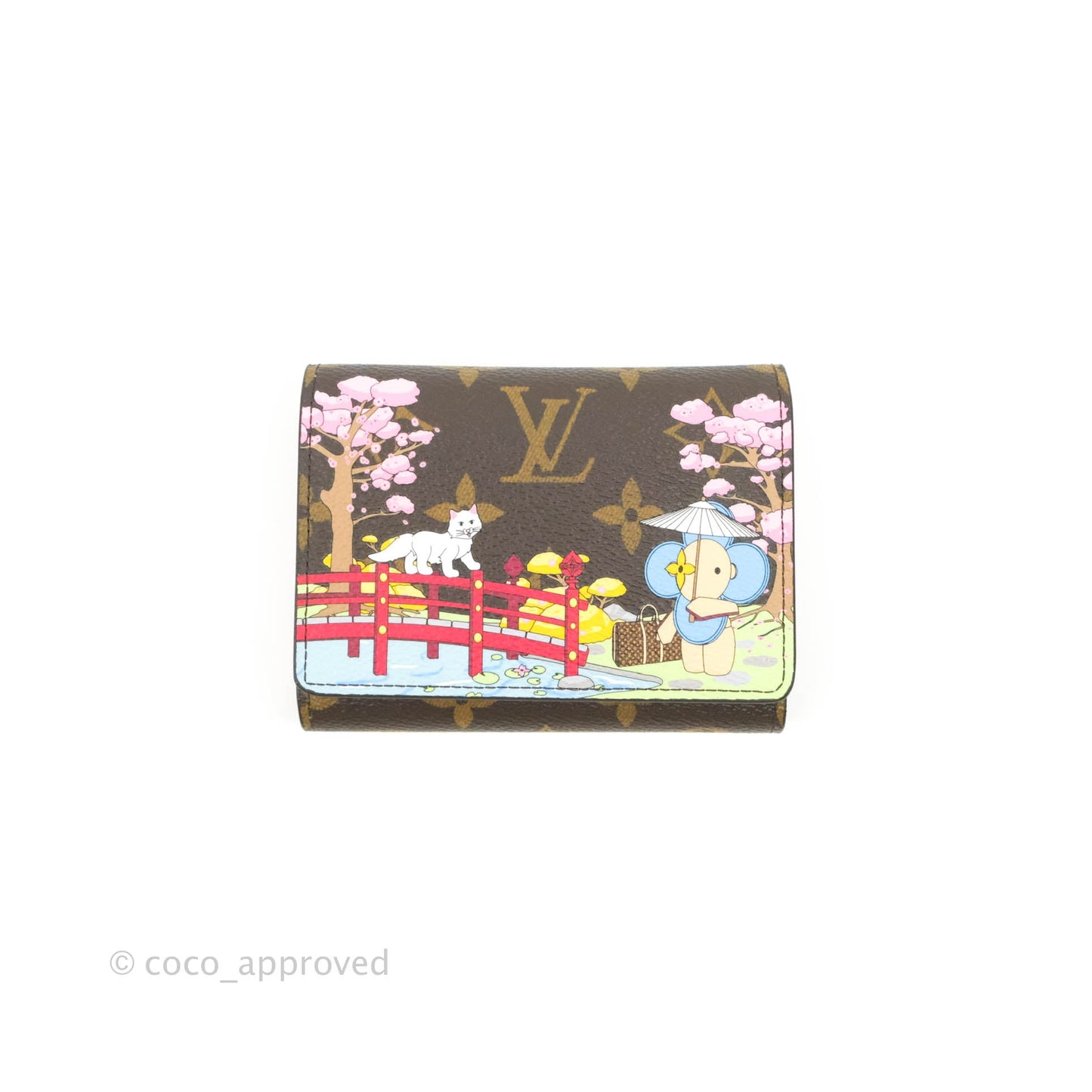 Louis Vuitton Monogram Christmas Animation Japanese Garden Victorine Wallet Wisteria Pink