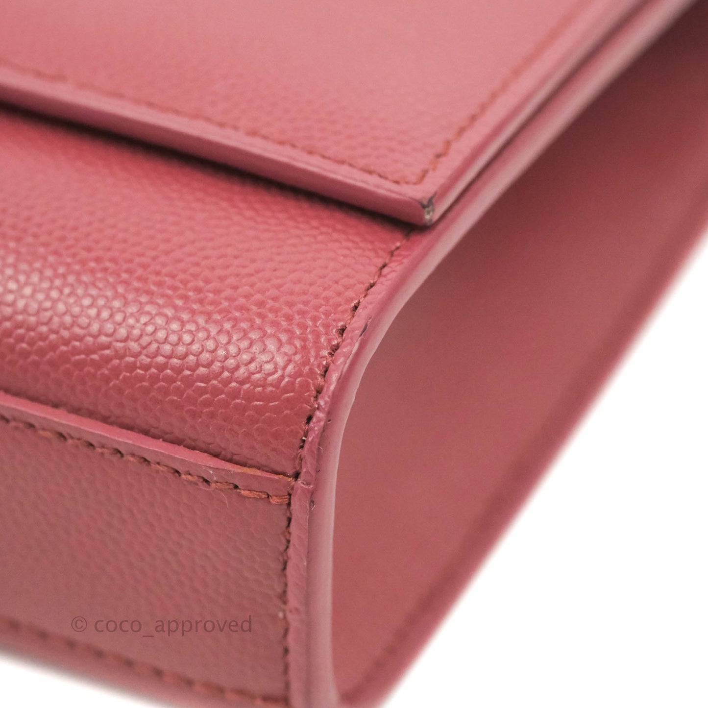 Saint Laurent New Small Classic Monogram Kate Chain Bag Mystic Rose Grained Calfskin Silver Hardware