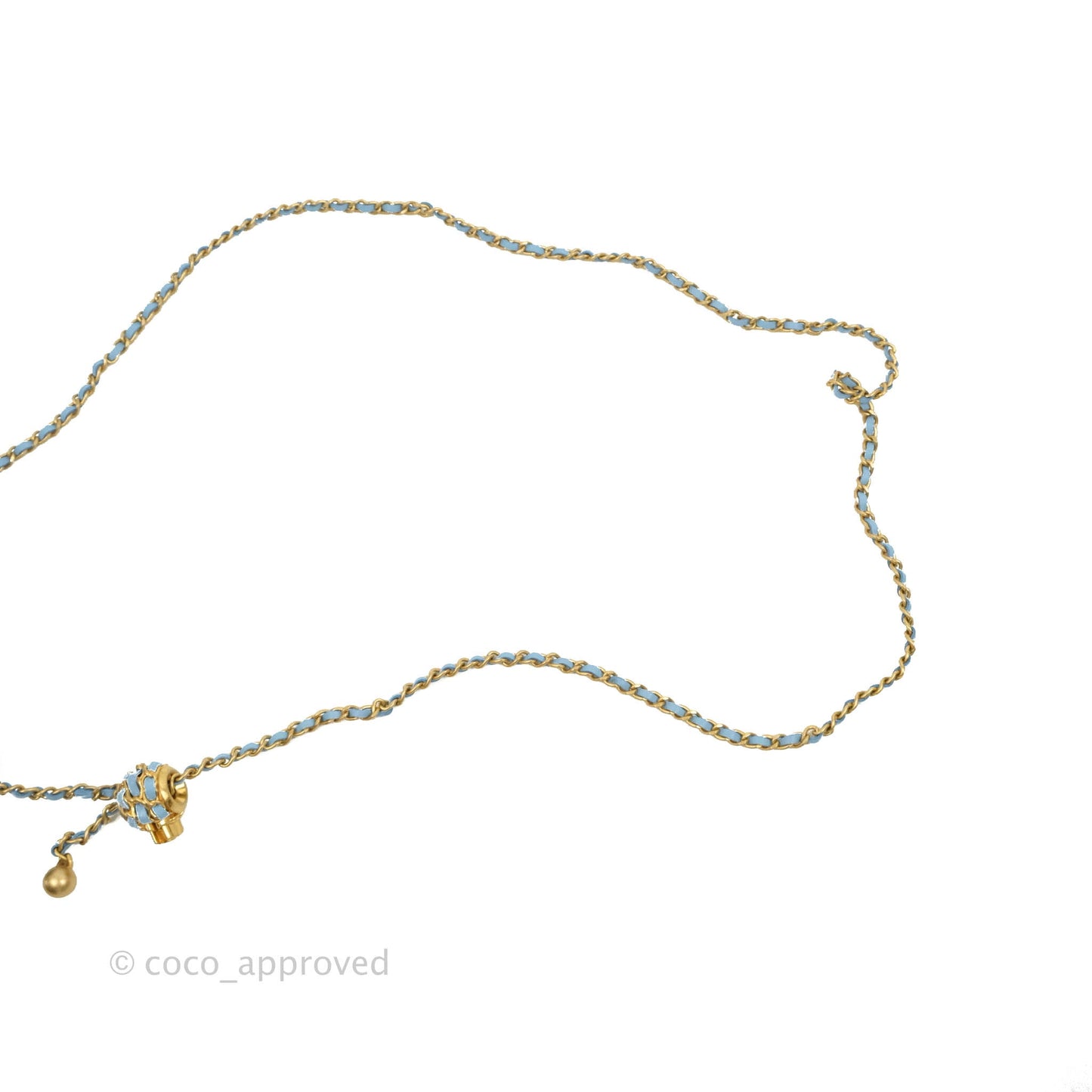 Chanel Pearl Crush Mini Clutch With Chain Blue Lambskin Aged Gold Hardware