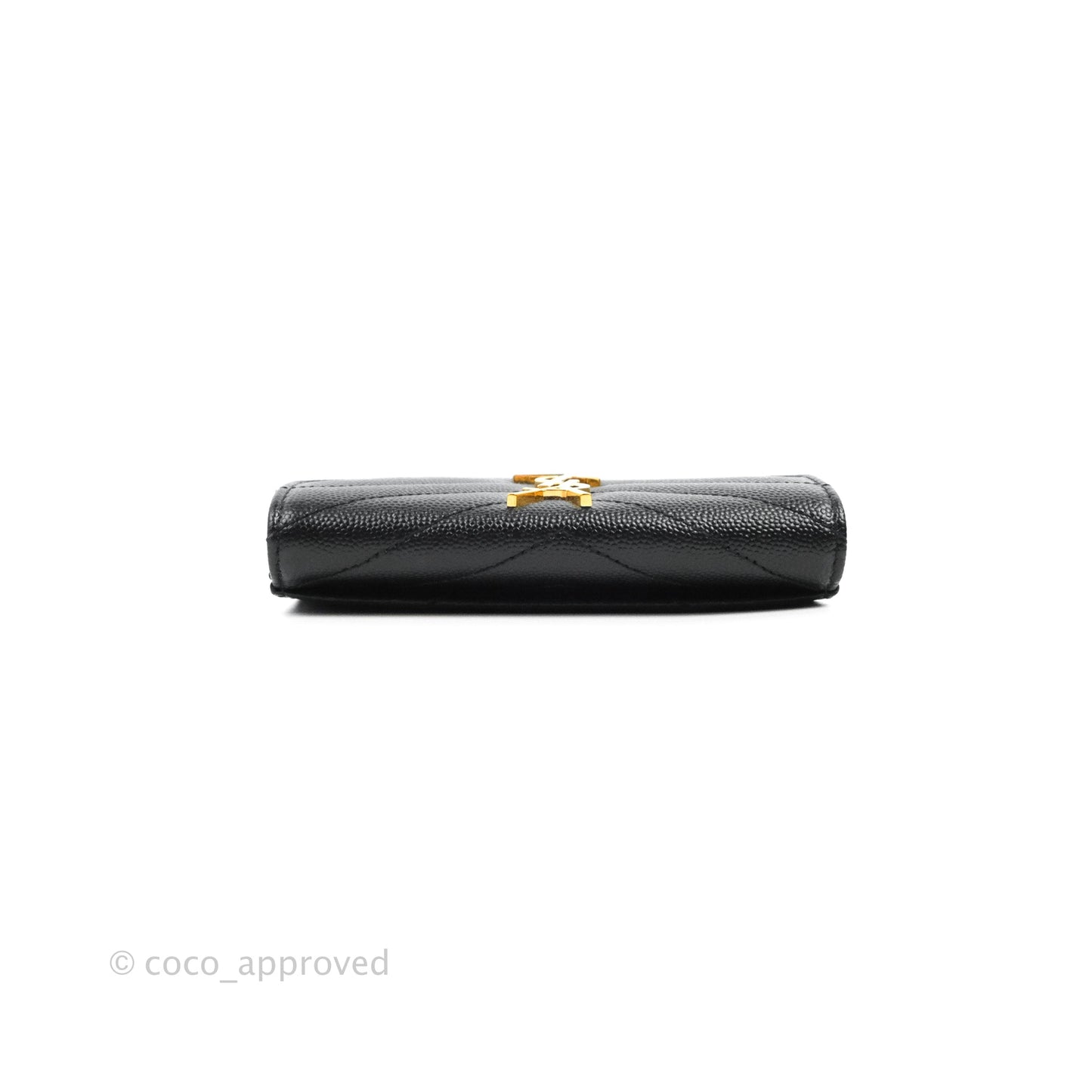 Saint Laurent Monogramme Envelope Wallet Black Grained Calfskin Gold Hardware