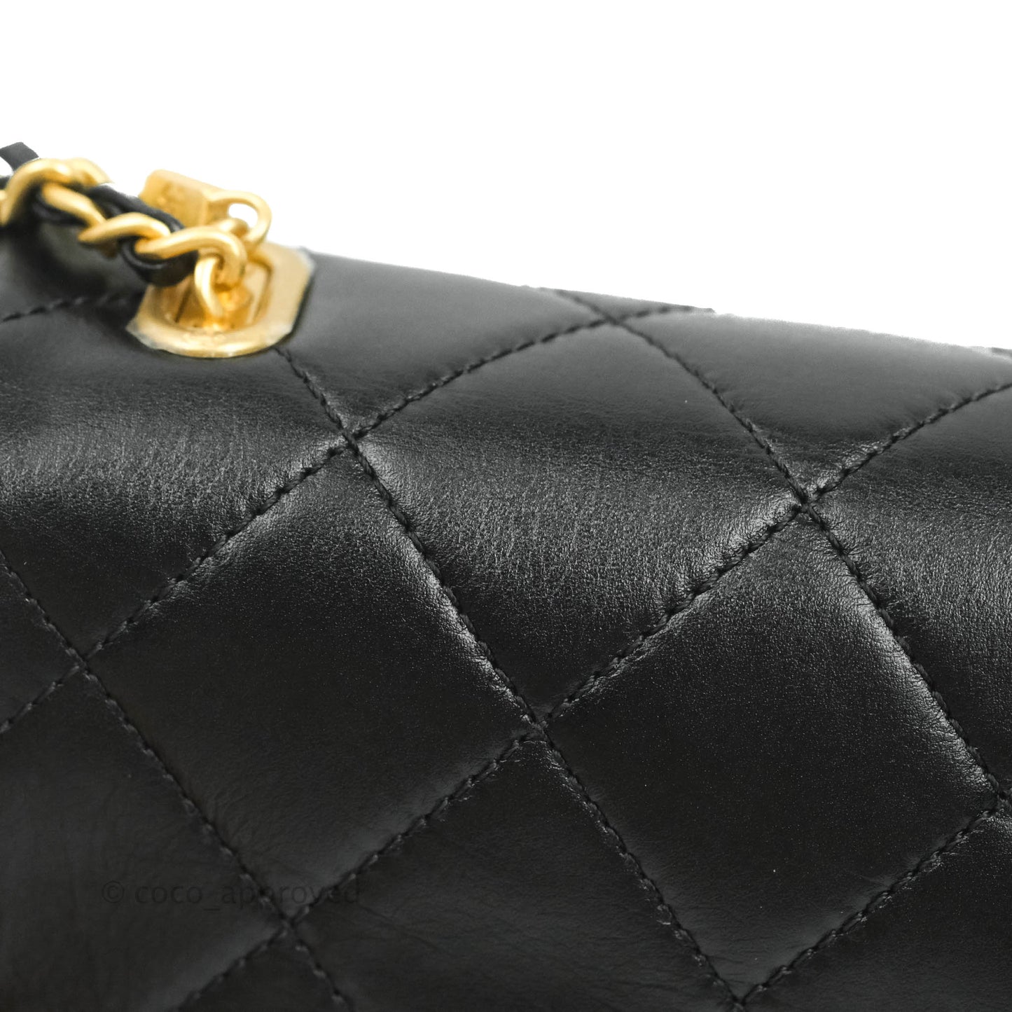 Chanel Quilted Small Crystal Pearls Flap Black Calfskin Gold Hardware 20K