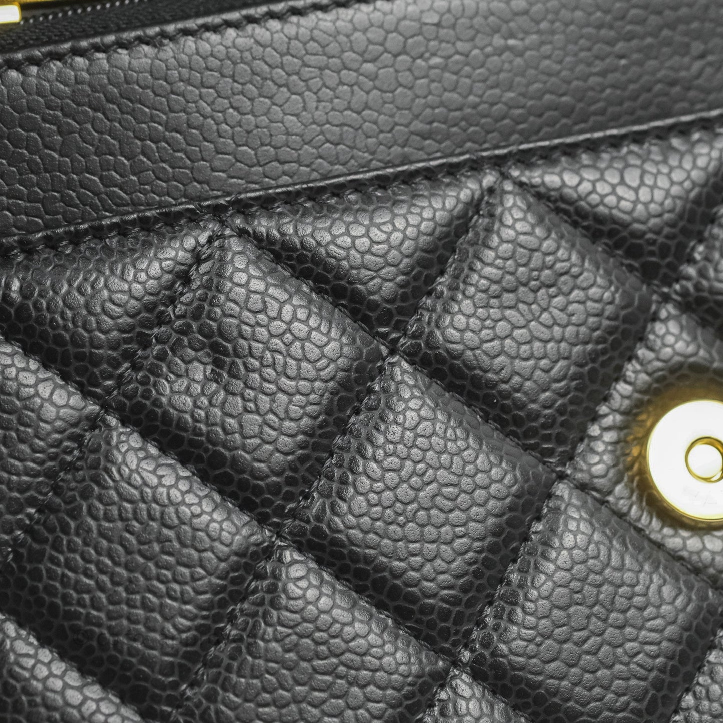 Chanel Quilted WOC Black Caviar Gold Hardware