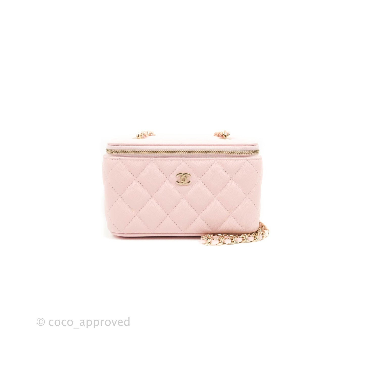 Chanel Classic Vanity with Chain Pink Caviar Gold Hardware