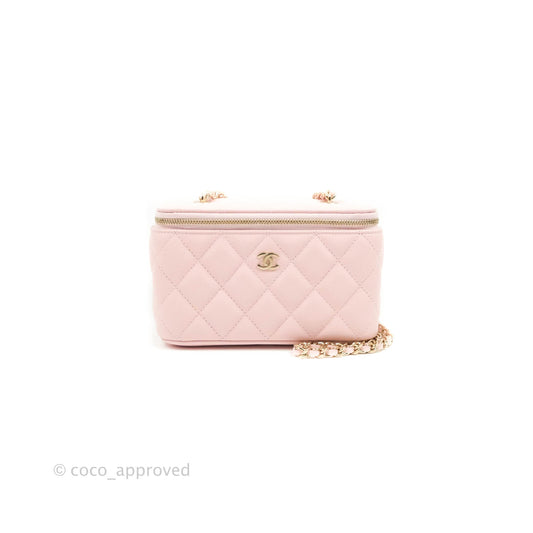 Chanel Classic Vanity with Chain Pink Caviar Gold Hardware