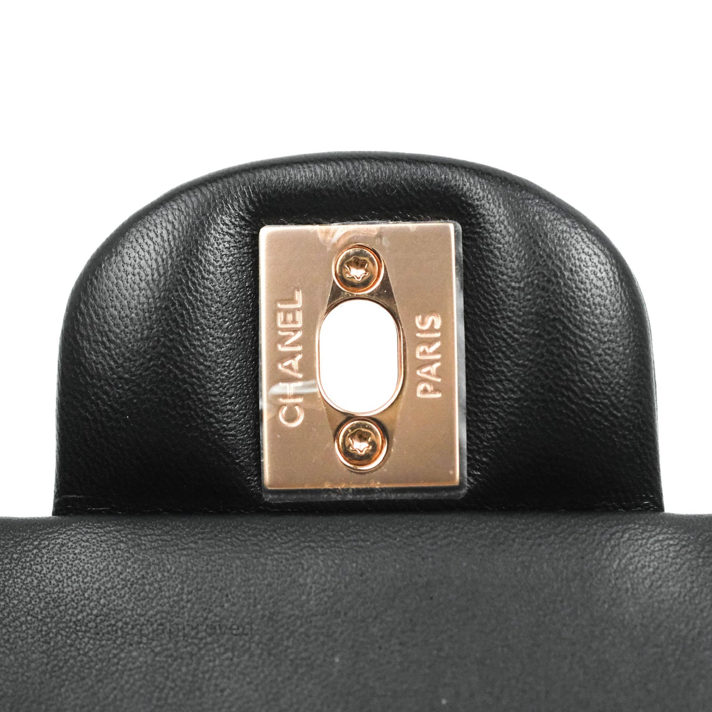 Chanel Classic Small S/M Flap Black Lambskin Rose Pink-Gold Hardware