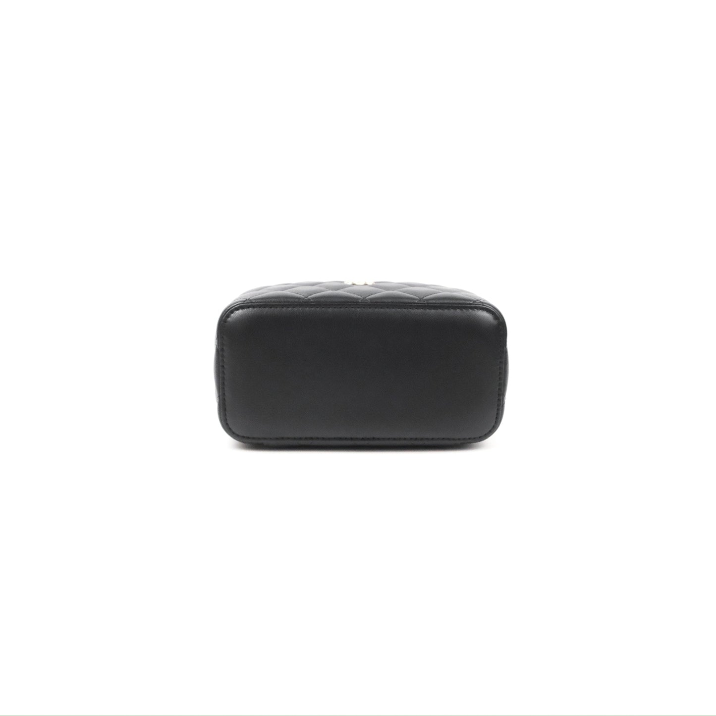 Chanel Vanity Rectangular Top Handle Black Lambskin Gold Hardware