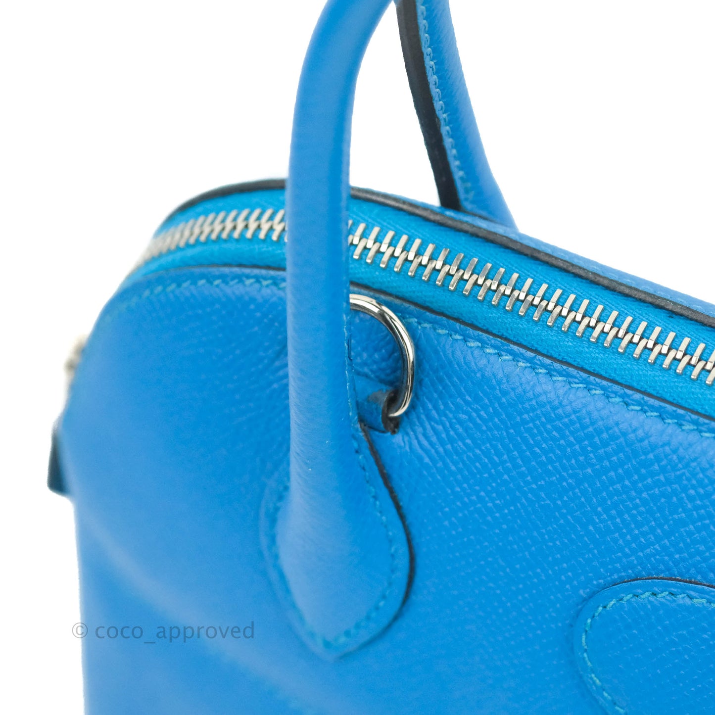 Hermès Bolide 27 Blue Epsom Silver Hardware