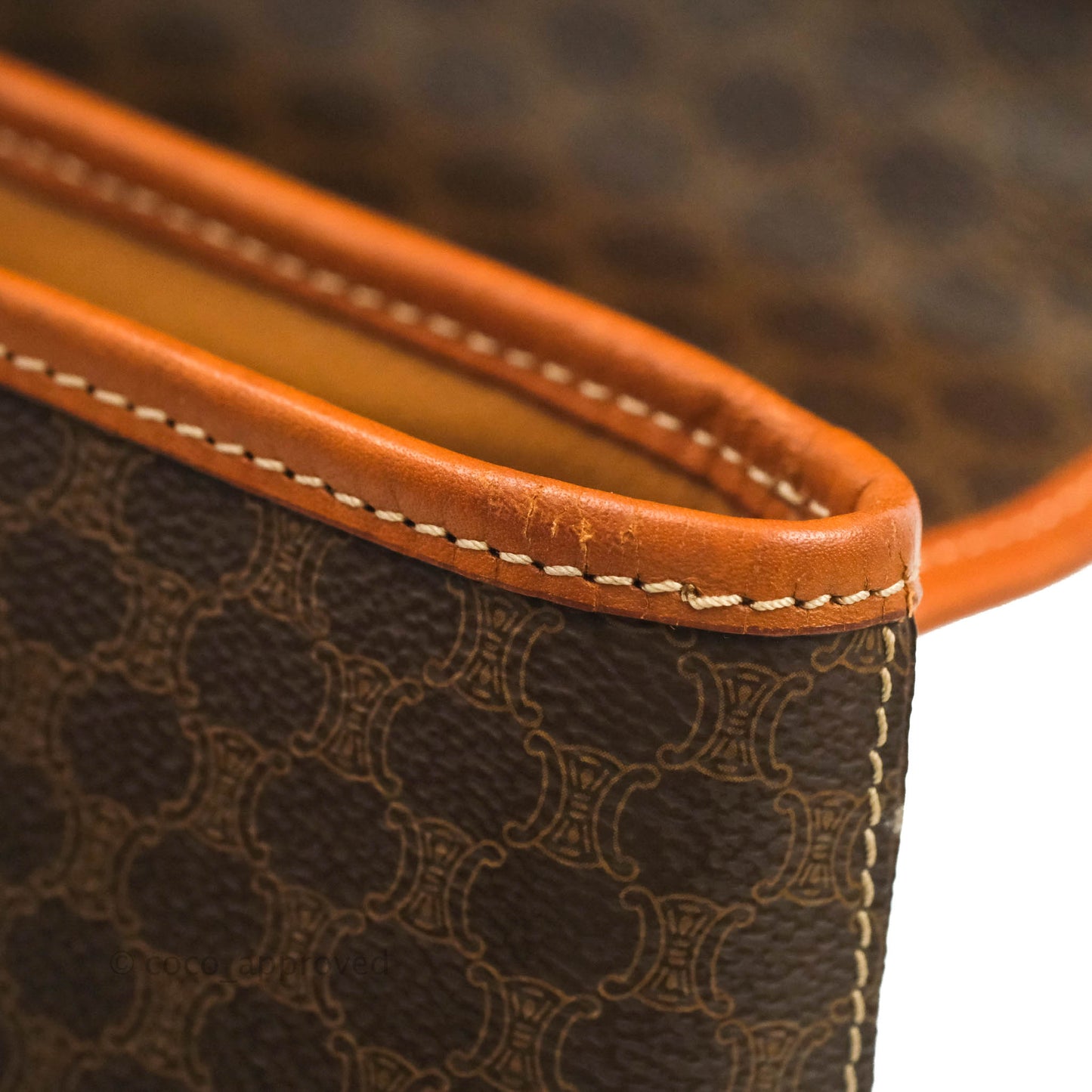 Celine Vintage Brown Canvas Top Handle Bag