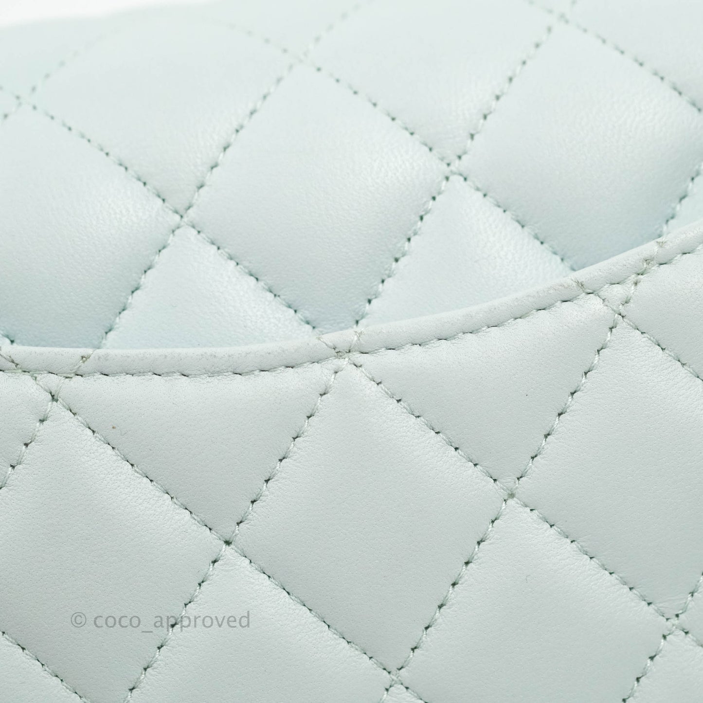 Chanel Top Handle Mini Rectangular Flap Bag Light Blue Lambskin Gold Hardware