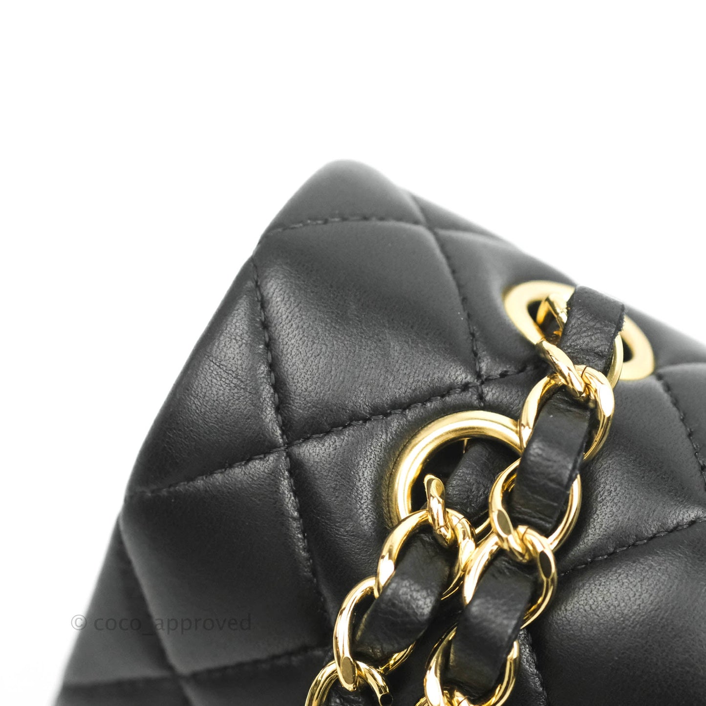 Chanel Classic M/L Medium Double Flap Black Lambskin Gold Hardware