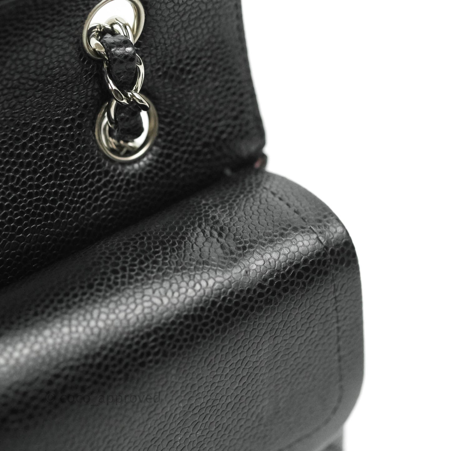 Chanel Classic Double Flap M/L Black Caviar Silver Hardware