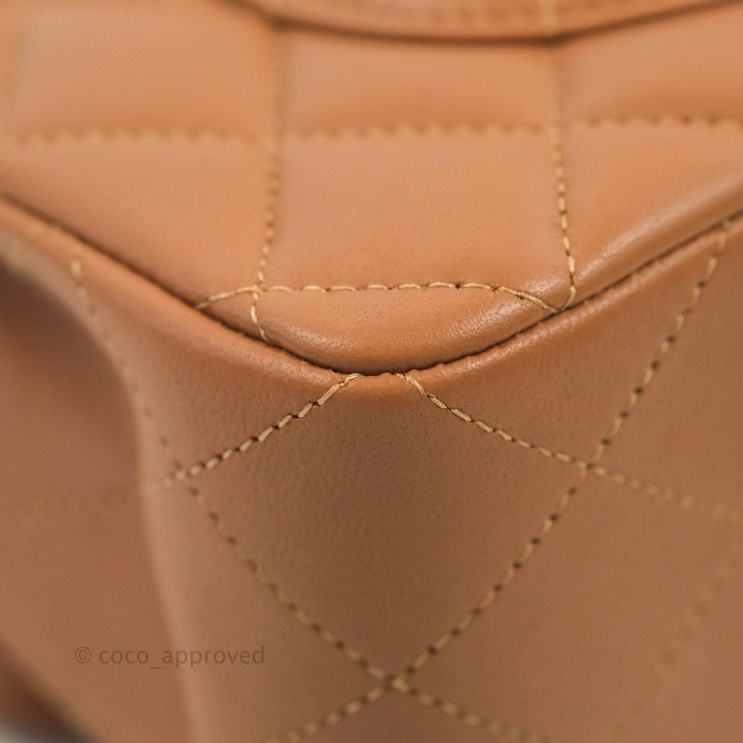 Chanel Small Classic Quilted Flap Dark Beige Caramel Lambskin Gold Hardware 22S